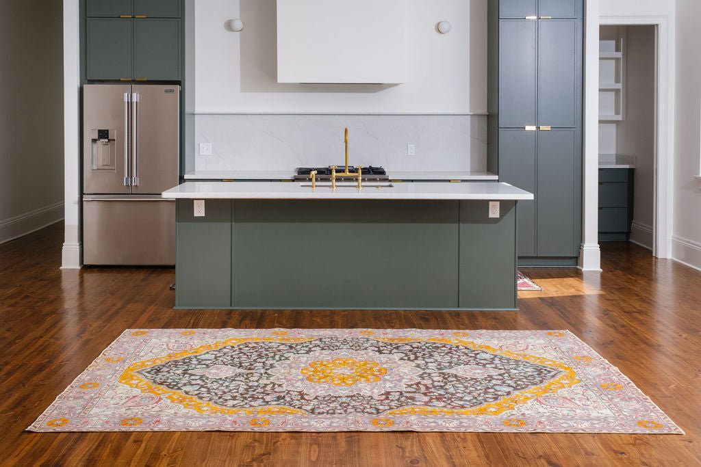 Green and Ochre Area Rug No. 1 - Neighborhood Rugs