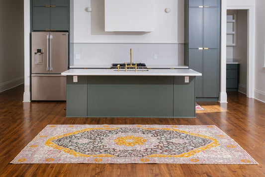 Green and Ochre Area Rug No. 1 - Neighborhood Rugs